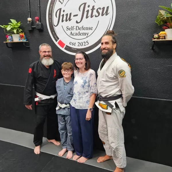 Terrick, Anna and Connor at Madrid Jiu Jitsu & Self-Defense